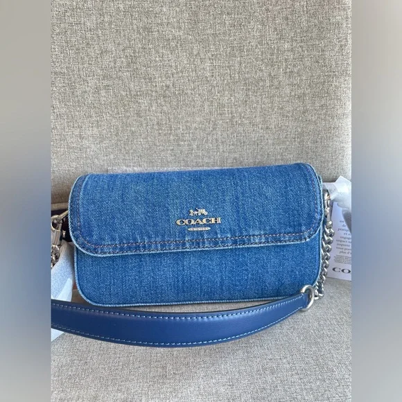 NWT！Coach Hailey Flap Crossbody Shoulder bag In Denim（COACH CAN96）